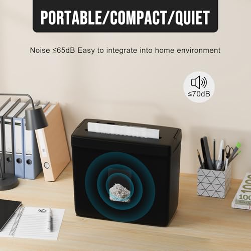 Paper Shredder for Home Use, 5 Sheet Cross Cut Desktop Shredder, P-4 Security Level with 2.38 Gallon Basket, 4-Mode Control, Quiet Operation, for Home Office Small Business Credit Card Staples, Black