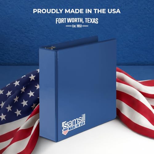 Samsill 3 Inch 3 Ring Binders, Economy Round Ring, Clear View Cover, 550 Sheet Capacity - for School, Home, Office - Blue, 12 Pack