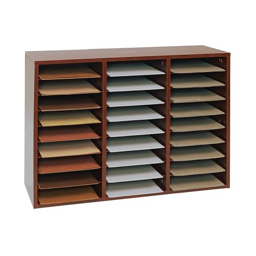 Really Good Stuff Classroom Mahogany Mail Center, 27 Slots