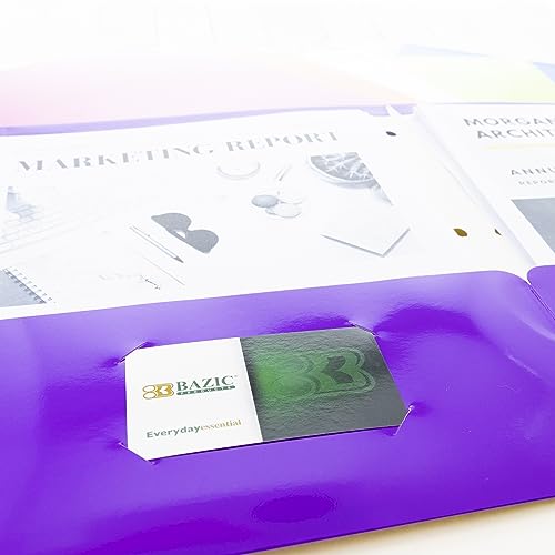 BAZIC Laminated Bright Glossy Color 2-Pockets Portfolios (Case of 48)