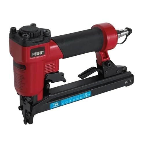 Oil-Free Pneumatic Staple Gun Heavy-Duty Stapler 1pcs PT50 Oil Free Pneumatic Staple Gun Red Heavy Duty Stapler Use for Wood and Upholstery