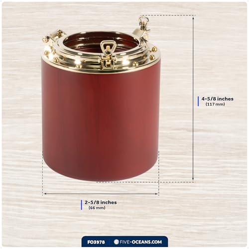 Five Oceans Porthole Collection Nautical Pencil Holder, Pen Holder - Pen Cup - Pencil Holder for Desk, Pen Holder Organizer for Office Decor - 4-inch Height - 2-5/8-inch Diameter - FO3978
