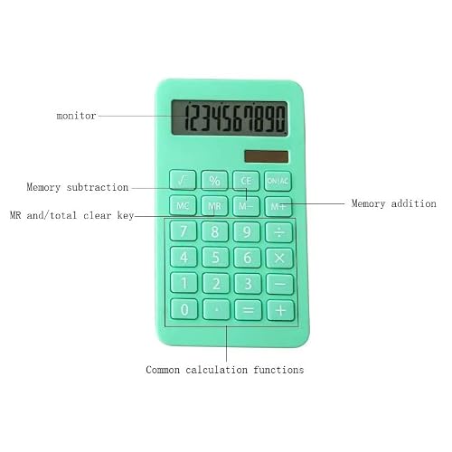 QERTYHJK Solar Calculator 10 Multi-Function Student Accounting Finance Office Colorful Computer Home Supplies