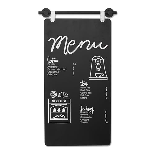 Ashton Modern Metal Magnetic Chalkboard, 17x31.5 Inch - Hanging Design