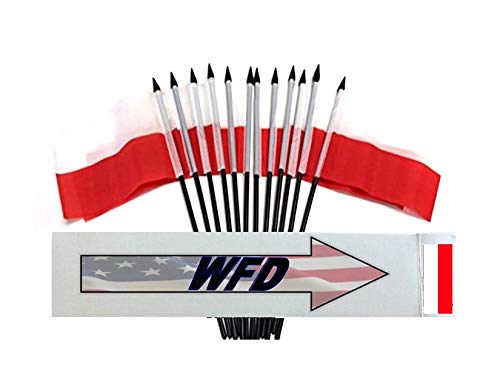 144-Pack Poland Miniature Desk Flags – 4"x6" Polyester Handheld Waving Flags – Bulk Wholesale for Events, Schools & Decorations