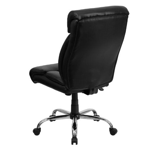 BizChair Big & Tall 400 lb. Rated High Back Black LeatherSoft Executive Ergonomic Office Chair with Full Headrest and Chrome Base