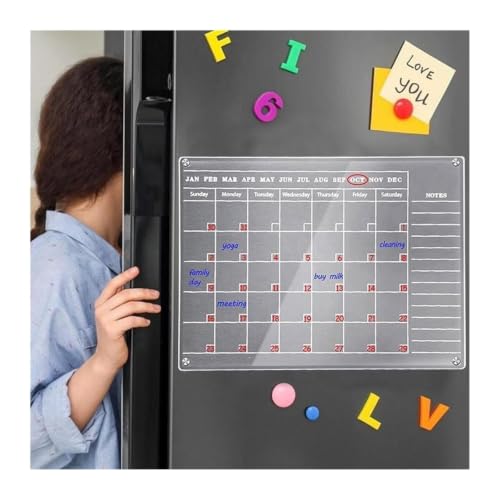Magnetic Acrylic Calendar Fridge Monthly Fridge Magnet Calendar