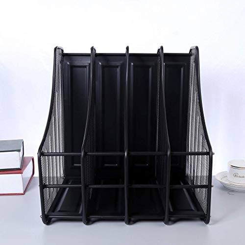 File Magazine Folder Holder Desktop File Organizer Black Metal Mesh Office Racks For Organizing Files Foldersand Books File Folder Racks For Home Office Or School File Organizer ( Color : Three Grid
