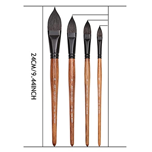 Oval Squirrel Hair Artist Watercolor Paint Brush Art Soft Brush Painting Pen for Gouache Wash/Mop Art Supplies