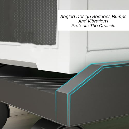 PC Stand Computer Cart,2 Tier Rolling Printer Cart Under Desk,Metal Frame and ABS Plastic Shelves,Max Load 110 Lbs,for Office Home Classroom(White,670x465x245mm)