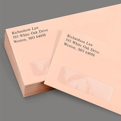 LUXPaper #10 Business Window Envelopes | 4 1/8" x 9 1/2" | Blush Pink | 80lb. Text | 1,000 Qty