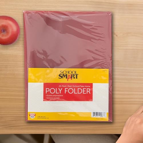 Folder TAKE Home Heavy Duty RED SCHOOL SMART Pack of 24