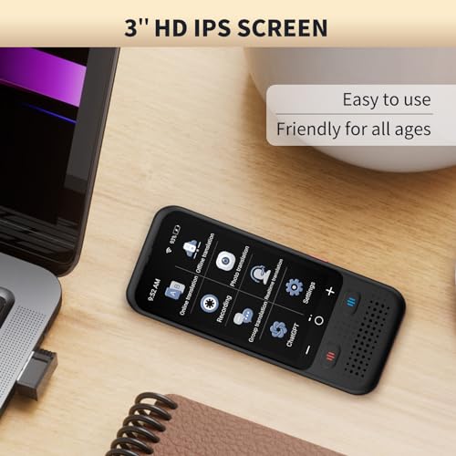 Language Translator ravel Business LearningDevice, Upgraded ChatGpt AI Translator No WiFi Needed, 150+ Languages Two Way Real-Time Voice Translation, Offline&Recording&Photo Translation for T
