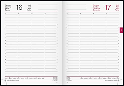 rido/idé Conform Daily Calendar 2024 Model 1 Page = 1 Day A4 Grey
