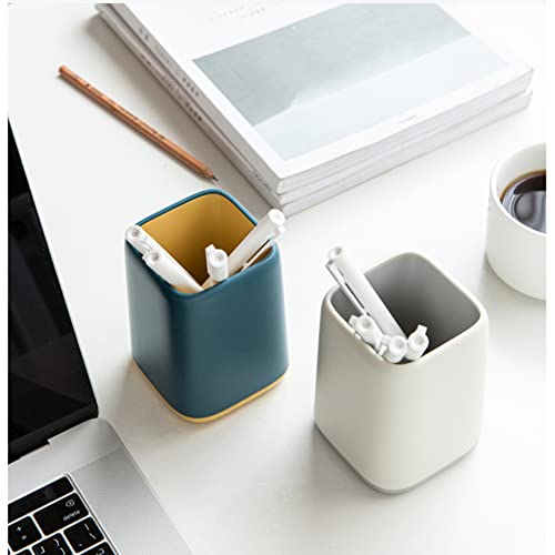 Pen Organiser, Desk Pen Holder, Two-Tone Pencil Cup, Pot Desk Organiser, Pencil Pot, Effective for Different Lengths for Pens, Rulers, Pencil Cups (Dark Blue1)