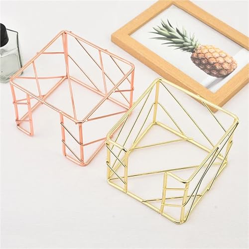 Xuanqiu 3pcs Rose Gold Sticky Note Holder Memo Cube Dispenser Notepad Organizer for Desk