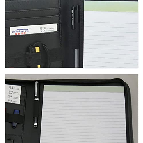 document organizer folio,leather binder, Padfolio Portfolio PU Leather Folder Business Notepad Holder for Resumes, Interview Writing Pad Folders Legal Pad Portfolios with 20 Pages Notebook for Women/M