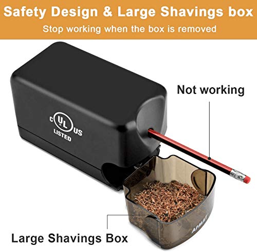AFMAT Electric Pencil Sharpener, Heavy Duty Pencil Sharpener for Classroom, 6.5-8mm No.2/Colored Pencils, UL Listed, 10,000+ Sharpenings, Electric Pencil Sharpeners for Home, Office, School PS13