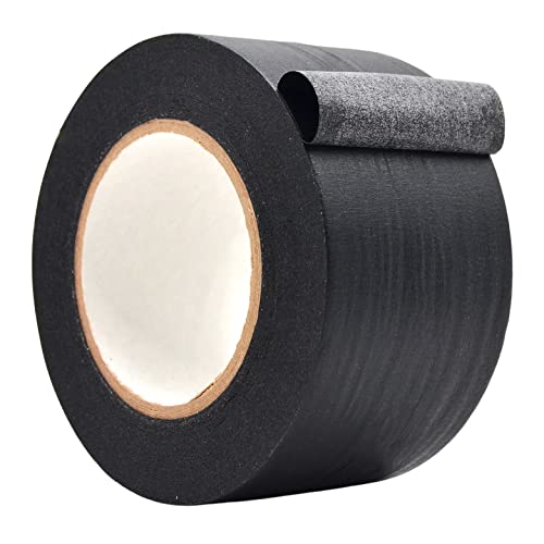 WOD Colored Masking Tape, Black, 3 inch x 60 yds. Colorful Teacher Painters Tape for Fun DIY Art & Crafts, Lab Labeling, Writable & Classroom Decorations