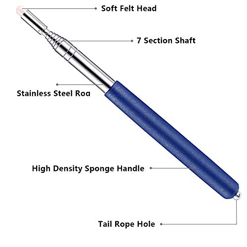 Telescopic Pointer Stick with Hand Lanyard, Teacher Pointer for Classroom, Presentation Pointers for teachers, Hand Pointer Extendable Pointer Stick Retractable Pointer Pen Whiteboard Pointer (2 Blue)