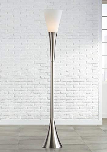 Piazza 72 1/2" Tall Brushed Nickel Modern Torchiere Floor Lamp