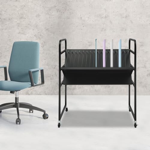 WoopJeem Charging Cart Station, 16-Device Rolling Open Design Computer Charging Station with Wheels, Tablet Mobile Charging Cart, Laptop Storage Carts for Classrooms, Offices, Libraries