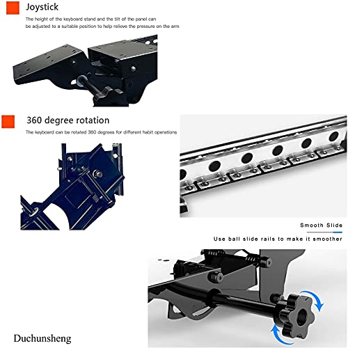 FENOKD Keyboard Tray Under Desk Adjustable Keyboard Tray,Sliding Keyboard Shelf,Pull Out Keyboard Drawers Platforms,360° Rotation Ergonomic,Adjustable Height and Angle,for Home Offic.Black-65 * 25Cm