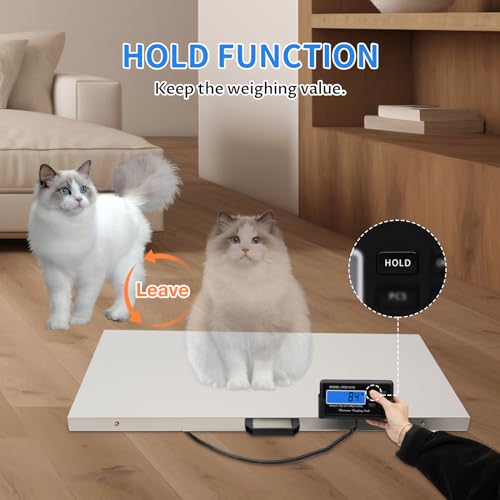 660lbs Large Platform Digital Scale Floor Scale Postal Animal Vet Scale, Veterinary Scale-Digital Pet Scale, Digital Livestock Scale, Stainless Steel Platform with Power Adapter for Dog cat Large Pets