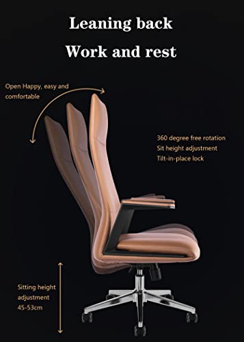 Leather Office Chair with Armrest High Back Classic 360 Degrees Rotation Adjustable Height Executive Chair Computer Desk Chair for Office