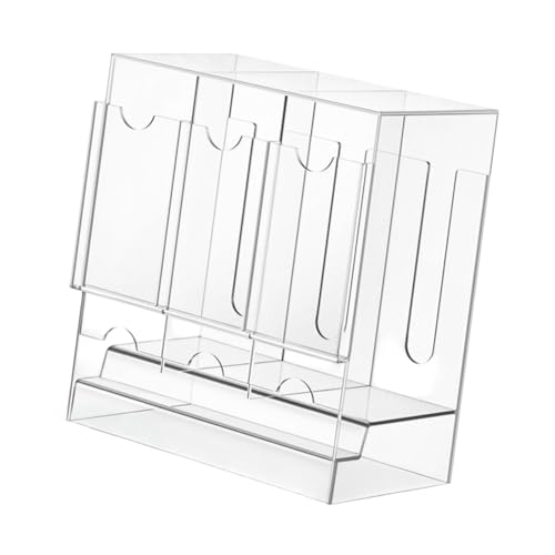 MENGLANSI Clear Acrylic Card Storage Box with Push Out Dispenser for Easy Access and Organization Acrylic Wallet