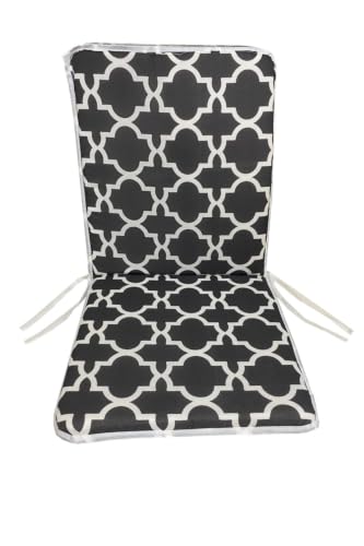 SODEF Chair Cushion Set with Backrest 4 Pieces - Washable, Zippered, 4-inch Thick Seat and Back Support for Outdoor/Indoor Use, Geometric Pattern - Multicolor