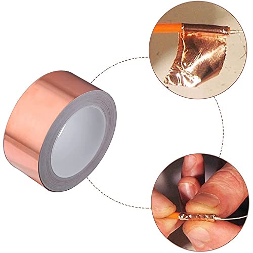 ZTBH Hot Melt Glue Sticks Copper Foil Tape 30mm x 50mm, for Shielding Conductive Adhesive, for Electrical Repairs Melt Glue Stick