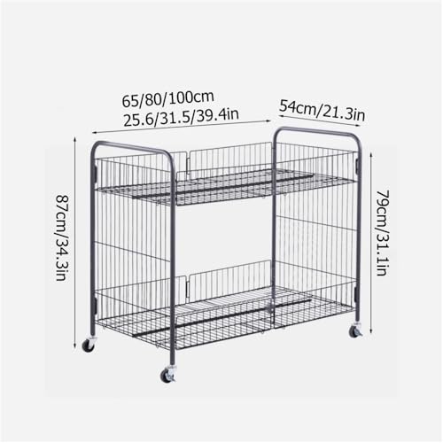 VyhPJg Foldable Metal Candy Display Cart with Wheels, Charcuterie Cart with Storage Shelf, Mobile Food Cart for Retail Stores, Supermarkets, Night Markets(Black,80cm-31.5in)
