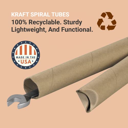 BOX USA Mailing Tubes with Caps, 1.5" x 12", 70-Pack