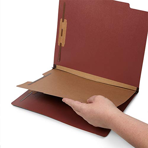 Blue Summit Supplies 30 Brick Red Classification Folders, 1 Divider, Letter