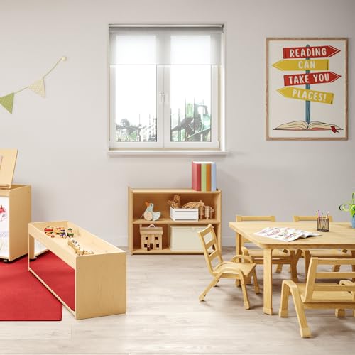 Angeles Value Line Narrow 2-Shelf Storage, 36" L x 26" H, Kids Storage Organizer, Kids Bookshelf for Classroom, Playroom, Nursery, Montessori School, Natural