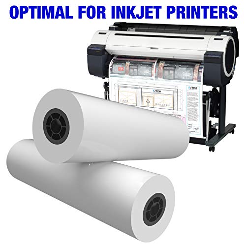 BIZTEK Wide Format Paper Rolls CAD Bond (20lb | 4 Rolls, 18 In x 150 Ft | 2" Core)