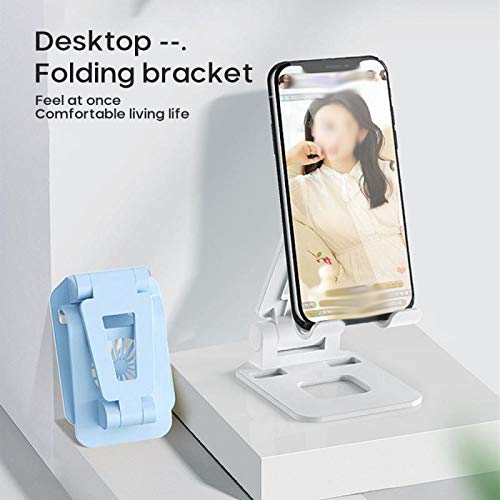 Heat Dissipation Mobile Phone Holder Stand for Adjustable Desktop Tablet Holder Universal Table Cell Phone Stand (Color : White) (Blue)