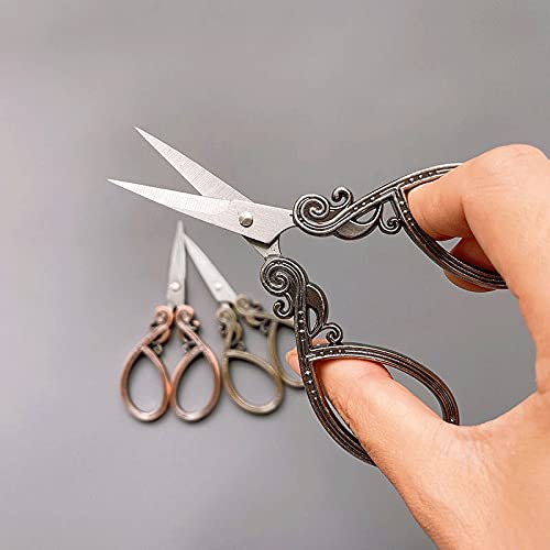 DSWMY Craft Scissors, Craft Scissors Retro Style Embroidery Antique Vintage Cutter Cross Stitch Sewing Tool Stainless Steel