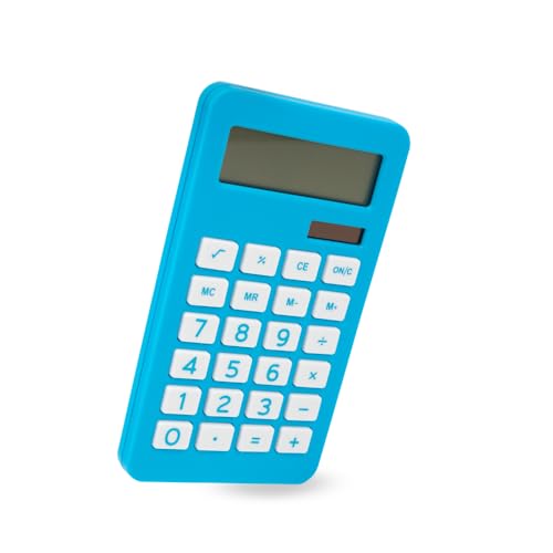 JAM PAPER Desktop Calculator - 10 Digit LCD Display - 3 3/4 x 6 3/4 Inches - Blue - Bulk 10/Pack