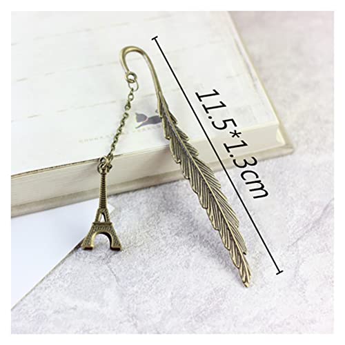 Bookmark Metal Bookmark with Chain Feather Bookmark Chinese Style Creative Gifts for Readers Classmates Friends 22 Styles Metal Bookmark (Color : 4) (12)