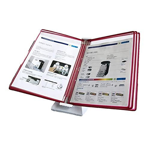 Multi-Page folders, Factory Workshop Wall Hanging Operation Guidance, 5 Double-Sided Display Pockets(Red)