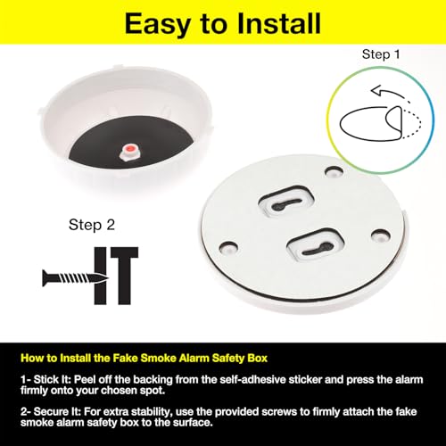 Stinger Decorative Fake Smoke Alarm Secret Safe Box with Hidden Compartment, Hidden Storage Security Solution, to Conceal and stash Jewelry, Cash, Watch, Coins, Car Keys (2 Packs)