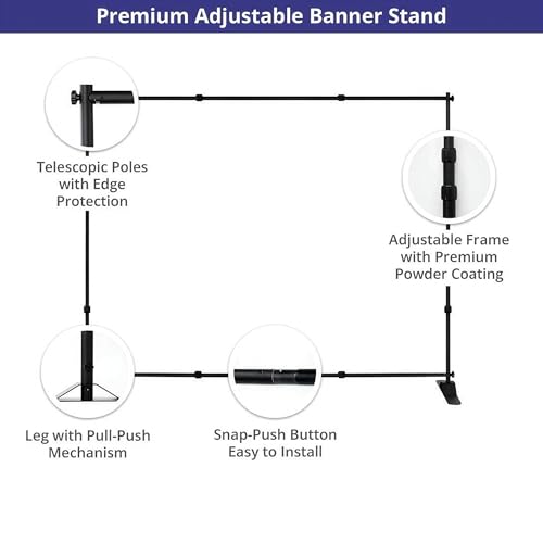 BannerBuzz Custom Step and Repeat Banner with Stand, 11 oz PVC Flex Personalized Logo Backdrop for Events, Photography, Red Carpet, Parties & Photo Booth (8 X 8 ft)