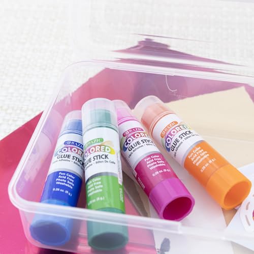 BAZIC Products Washable Colored Glue Sticks, 0.28 oz, 4 Count, 24-Box