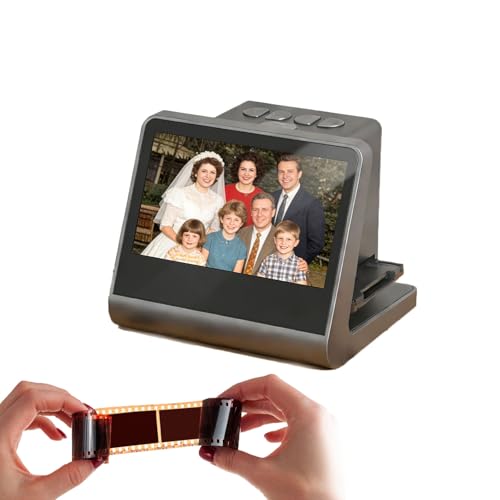 Film and Slide Scanner with 5 Inch Color LCD Screen, 48MP Interpolated Digital Scanner Converts 35mm 135 126 110 Film to JPEG Images