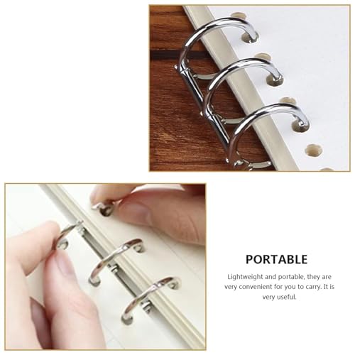 Notebook Rings 18pcs 3 Ring Binder Clips Detachable Buckle Loose-Leaf Metal for Book Binding(Gold)