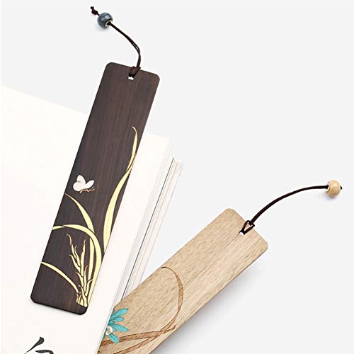 Bookmarks Hand Painted Wooden Bookmark with Beautiful Pendant Vintage Style Bookmark is A Unique Gift for Teachers Students Men and Women Page Book Accessories