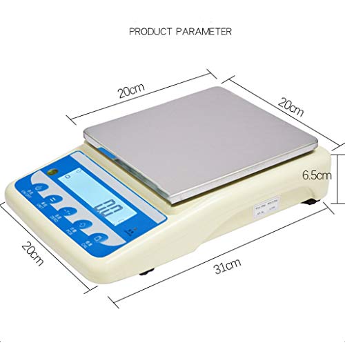 DFEDHF High Precision Sensors Digital Scales LCD Display Stainless Steel ABS Count for Experiments Jewelry Weighing, 3kg/0.1g