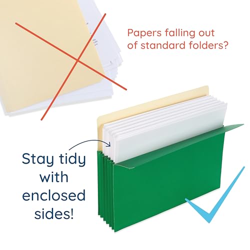 Blue Summit Supplies 10 Expanding File Pockets, Letter, 5.25", Assorted